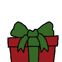 a cartoon cat is sticking its tongue out of a red gift box