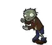 a pixel art of a zombie from plants vs zombies
