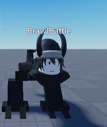 a cartoon character with horns and the name brawl battle on the bottom