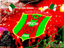 a green and red shield with the word mca 1981 on it