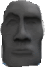 a black statue of a man 's face with his eyes closed .