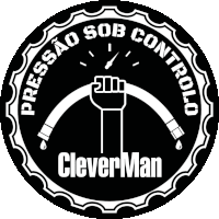 a black and white logo that says cleverman