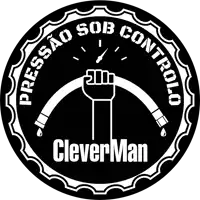 a black and white logo that says cleverman