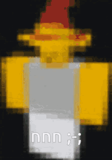 a pixelated image of a man with a red hat and the words nnn ;