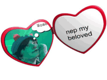 a heart with a picture of a boy and the words nep my beloved