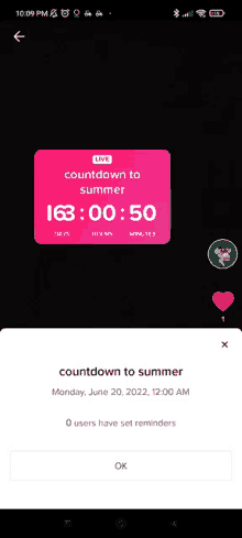 a countdown to summer app on a phone screen