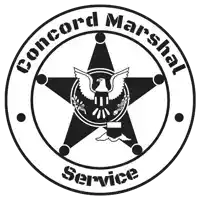 a logo for concord marshal service with a sheriff 's star in the center