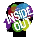 the inside out logo is a cartoon head with balloons in the background .