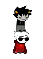 a cartoon character with a cancer symbol on his shirt is standing next to another character with sunglasses