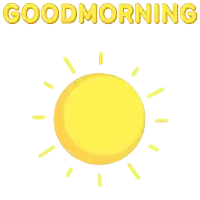 a penguin is sitting on top of a yellow sun with the words good morning written below it