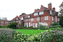 a large brick building with a lot of windows