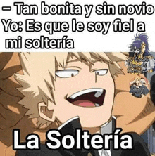 katsuki bakugo from my hero academia is making a funny face in spanish .