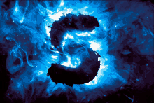 the number 5 is surrounded by blue smoke and light