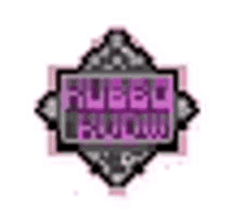 a pixel art logo that says hubbo wow on it