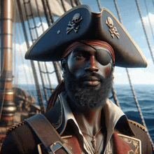 a man with a beard wearing a pirate hat