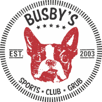 the logo for busby 's sports club and grub