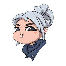 a cartoon drawing of a girl with a bun on her head .