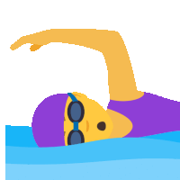 a cartoon illustration of a woman swimming in the water