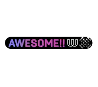 a sticker that says awesome on it with stars around it