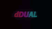 a neon sign that says ddual on it