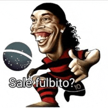 a cartoon of a soccer player giving a thumbs up while holding a soccer ball .