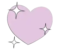 a drawing of a purple heart with two stars around it