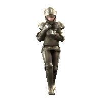 a woman in armor with a helmet on