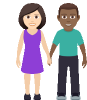 a man and a woman are holding hands in a cartoon