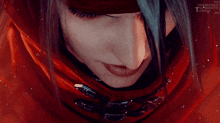 a close up of a person 's face with the words onewinged elphiroth tumblr below