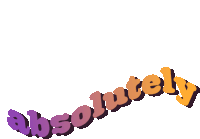 the word absolutely is written in purple orange and yellow