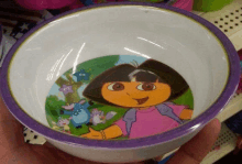 a bowl with dora the explorer on it