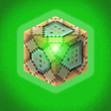 a minecraft block with a green light coming out of the center