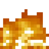 a pixel art of a piece of gold on a white background .