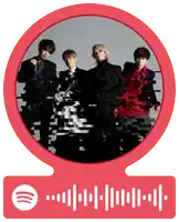 a spotify sticker with a picture of a band
