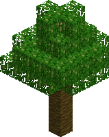 a minecraft tree with lots of green leaves on a white background .