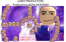 a poster for lurky productions of the heavens