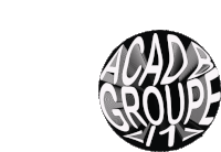 a black and white logo that says acadia groupe on it