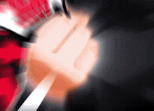 a blurry picture of a person 's face with a red and white stripe