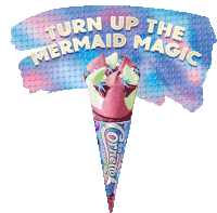 a sign that says " turn up the mermaid magic " with ice cream cones