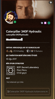 a screenshot of caterpiller 340f hydraulic on a phone