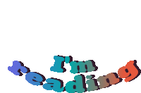 a sticker that says " i 'm reading " in colorful letters