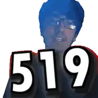 a pixelated image of a man with the number 519 on his chest