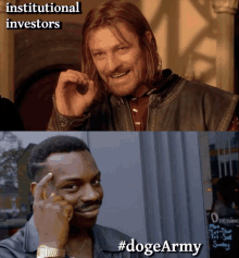 a picture of sean bean and a picture of a man with the words institutional investors above him