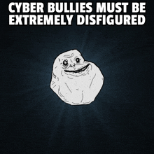 a poster that says cyber bullies must be extremely disfigured