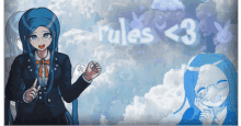 rules < 3 is written on a blue background