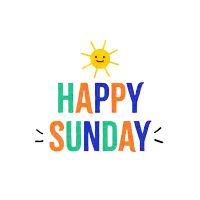 a happy sunday sign with a smiling sun