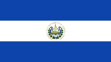 a blue and white flag with the words el salvador en la america on it