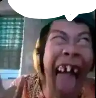 a close up of a person making a funny face