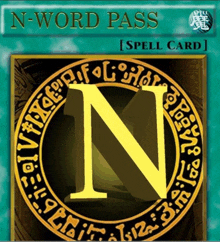 a card with the letter n on it