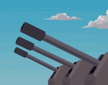 a cartoon drawing of a cannon with the words fifty raven on it